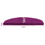 vidaXL Tapis d'escalier auto-adhésifs 15 pc 80 x 24 5 x 3 5 cm Violet