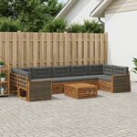 vidaXL Ensemble de canapés d'extérieur 8 Pièces Naturel et Anthracite