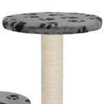 vidaXL Arbre à chat avec griffoir en sisal 60 cm Gris Motif de pattes