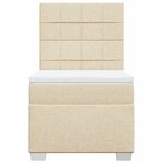 vidaXL Sommier à lattes de lit avec matelas Crème 90x200 cm Tissu