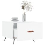 vidaXL Table basse blanc brillant 50x50x40 cm bois d'ingénierie