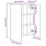 vidaXL Armoire Miroir de Salle de Bain Chêne artisan 60 x 14 5 x 70 cm