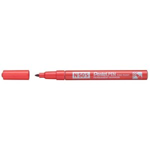 Marqueur permanent n50s  pointe ogive fine  rouge x 12 pentel