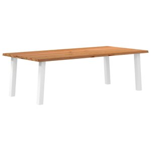 vidaXL Table à manger marron clair bois de chêne massif rectangulaire