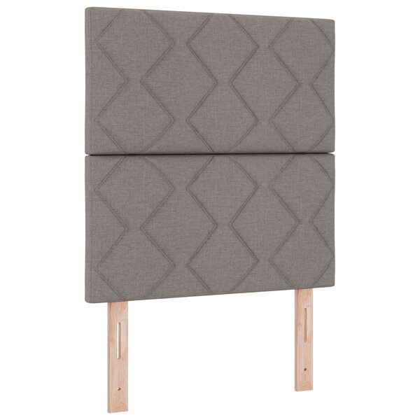 vidaXL Lit à ressorts avec matelas et lumière LED taupe  80 x 200 cm  cadre en tissu