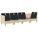 vidaXL Canapé modulaire avec rangement 4 Pièces Crème Tissu