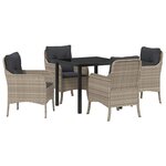 vidaXL Ensemble de salle à manger pour jardin 5 Pièces Gris clair