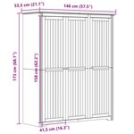 vidaXL Garde-robe BODO blanc 146x53 5x173 cm bois massif de pin