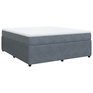 vidaXL Sommier à lattes de lit et matelas Gris foncé 180x200cm Velours
