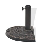 vidaXL Socle de parasol en résine demi-cercle Bronze 9 kg