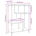 vidaXL Bibliothèque chêne marron 81x36x115 cm bois ingénierie et acier