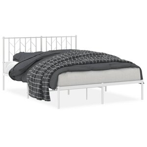 vidaXL Cadre de lit métal sans matelas et tête de lit blanc 140x200 cm