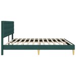 vidaXL Cadre de lit avec tête de lit Vert foncé 200 x 200 cm Tissu