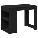 vidaXL Bureau avec tiroir et étagère chêne noir bois d'ingénierie