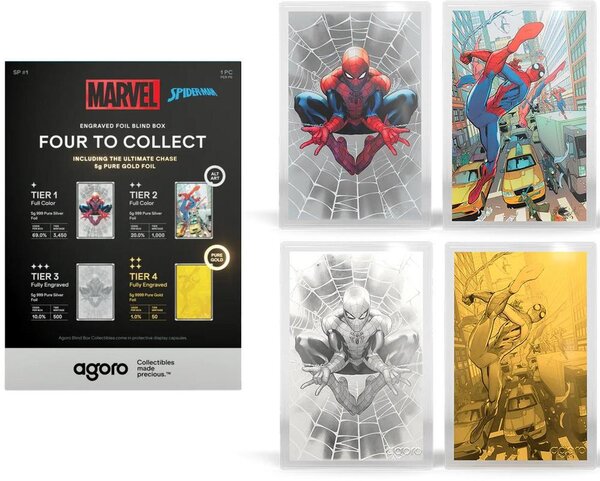 Pièce de monnaie en Argent - Or 1 Dollar – 50 Dollars g 5 Millésime 2025 SPIDER-MAN BLIND BOX