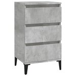 vidaXL Table de chevet gris béton 40x35x70 cm bois d'ingénierie