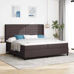 vidaXL Lit à ressorts avec matelas Marron foncé 200 x 200 cm tissu