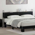 vidaXL Headboard de Rangement avec Station de Charge Chêne noir 180 cm