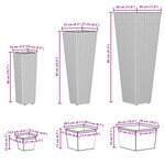 vidaXL Ensemble d'extérieur 3 pc 30 x 30 x 80 cm Métал