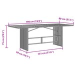 Ensemble de repas de jardin vidaXL 7 pièces en poly rattan noir