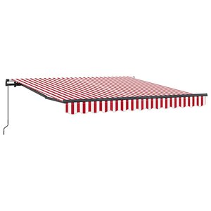vidaXL Auvent manuel Rouge et blanc 300 x 250 cm tissu