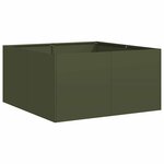 vidaXL Jardinière vert olive 80x80x40 cm acier laminé à froid