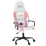 vidaXL Chaise de jeu de massage Blanc et rose Similicuir
