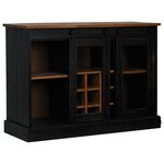 vidaXL Buffet HALDEN 2 portes coulissantes noir 112x40x80 cm