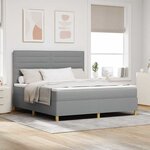 vidaXL Lit à ressorts avec matelas Gris clair 180 x 200 cm tissu