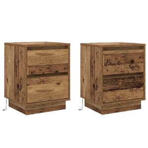 vidaXL Cabinet de chevet 2 Pièces Bois ancien 39 x 34 5 x 50 cm