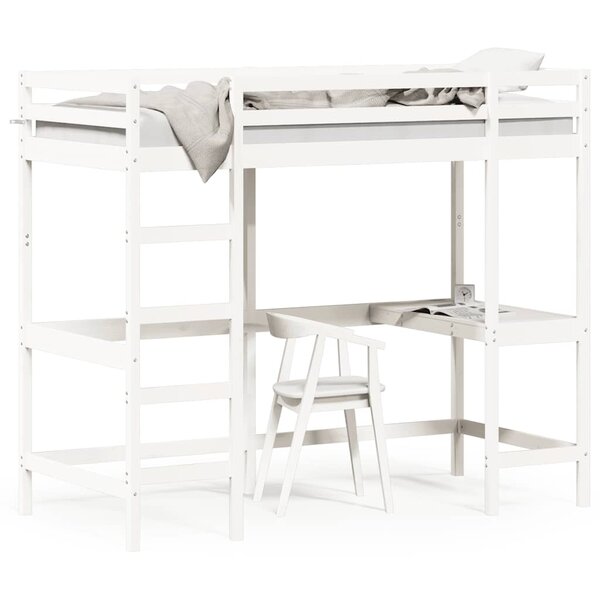 vidaXL Lit superposé sans matelas blanc 90x190 cm bois de pin massif