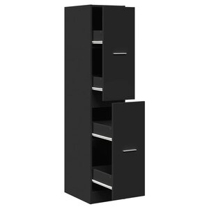 vidaXL Armoire d'apothicaire noir 30x41x144 5 cm bois d'ingénierie