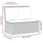 vidaXL Banc inclinable de jardin avec coussins gris résine tressée