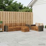 vidaXL Ensemble de canapés d'extérieur 7 Pièces Naturel