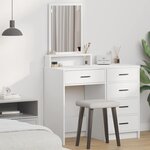vidaXL Coiffeuse avec tiroir Blanc 50 x 41 x 140 cm Bois d'ingénierie
