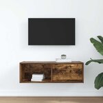 vidaXL Meuble TV chêne fumé 80x31x25 5 cm bois d'ingénierie