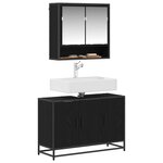 vidaXL Ensemble de mobilier de salle de bain 2 Pièces Chêne noir