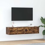 vidaXL Meubles TV 2 Pièces chêne fumé 60x31x25 5 cm bois d'ingénierie
