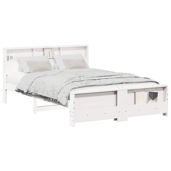 vidaXL Cadre de lit Blanc 150 x 200 cm Bois d'ingénierie