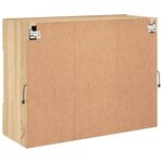 vidaXL Meuble TV mural avec lumières LED chêne sonoma 78 5x30x60 5 cm