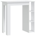 vidaXL Table de bar et étagère Blanc 102x50x103 5 cm Bois d'ingénierie