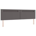 vidaXL Lit à ressort avec matelas gris en cuir synthétique  200x200 cm.