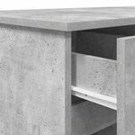 vidaXL Bureau avec porte Gris béton 140 x 49 x 76 cm Bois d'ingénierie