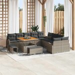 vidaXL Ensemble de canapé de jardin 13 Pièces Gris 100 x 100 x 71 cm