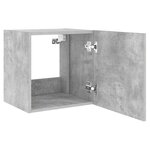 vidaXL Meuble TV mural avec lumières LED gris béton 40 5x35x40 cm