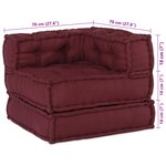 vidaXL Unité de canapé modulaire 3 Pièces Marron Tissu
