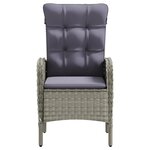 vidaXL Ensemble à manger de jardin et coussins 3 Pièces Gris et noir