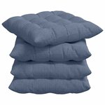 vidaXL Coussins de siège 4 Pièces Bleu 40 x 40 x 6 cm