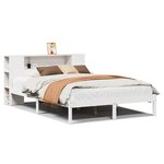 vidaXL Lit bibliothèque sans matelas blanc 120x200 cm bois pin massif
