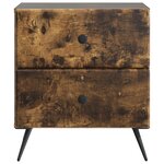 vidaXL Cabinet de chevet avec tiroir Chêne fumé 43 x 34 5 x 47 5 cm